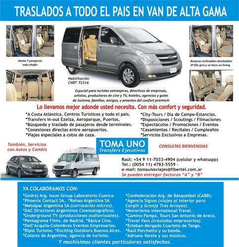 Traslados En Vans Ejecutivas A Ezeiza Y Todo El País