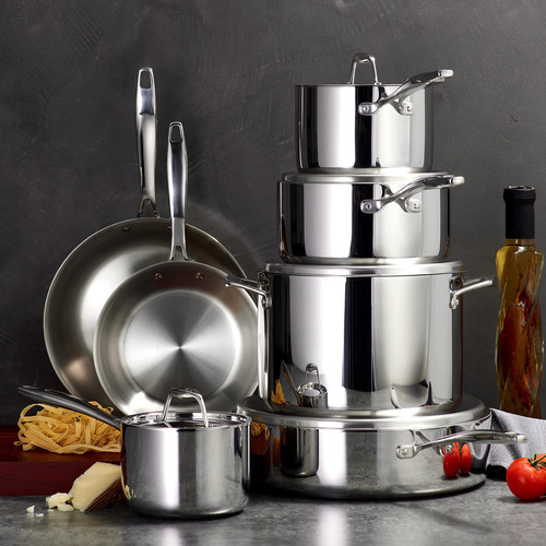 Sartén Acero Inoxidable Apta Inducción Set Utensilios Cocina