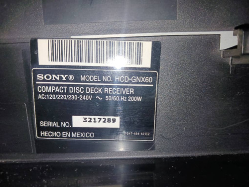 Equipo De Sonido Marca Sony (Usado)