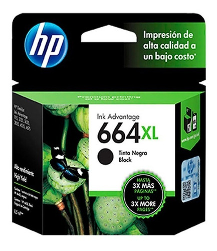 Cartucho Tinta Hp 664xl F6v31al Negro