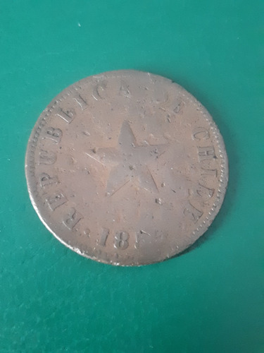 Chile 1853 1 Cent Estado Bueno 