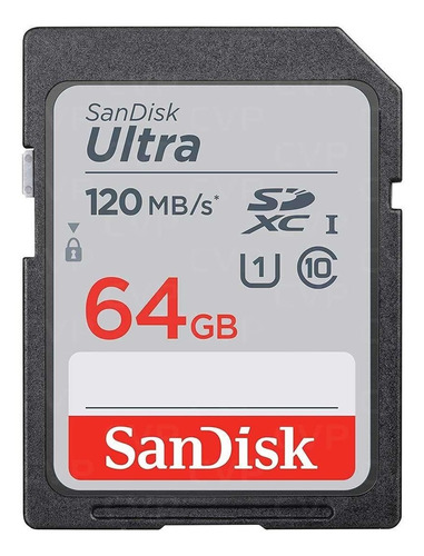 Cartão Memória Sandisk Sd Xc 64gb Ultra 120mb/s Uhs-i Lacrad