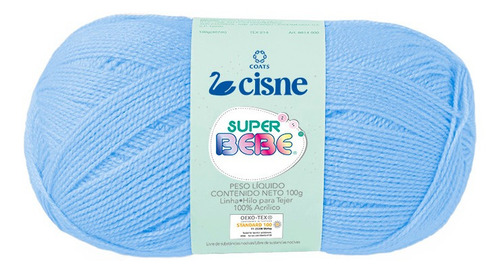 Lana Cisne Super Bebe X 5 Ovillos - 500gr Por Color Color Celeste 06030