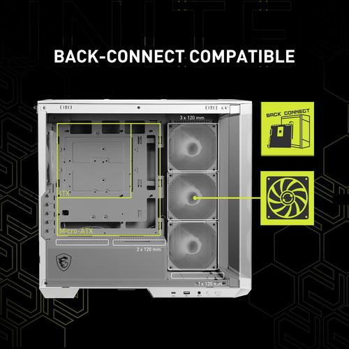 Funda Para Pc Msi Mag Pano M100r Pz Blanca Micro-atx Con 4 V
