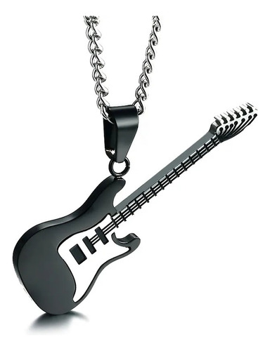 Collar Guitarra Electrica Rock Musica En Acero Inoxidable