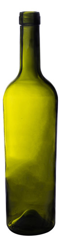 Botella De Vidrio Vino Conica Baja 750 Verde Sin Tapa X 12 U