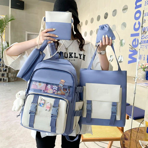 Set 5 Mochila Bolsas Escolar Estudiante Set