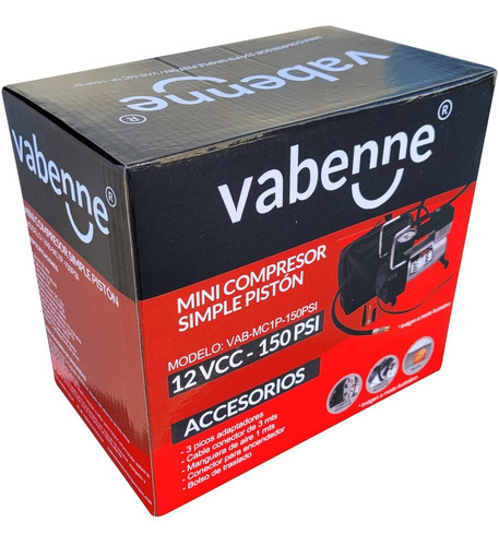 Imagen 3 de 10 de Compresor Aire 1 Piston Cilindro 12v Metal Auto Bici Bolso