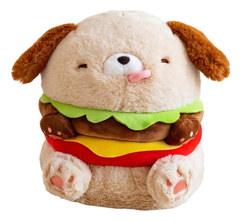 Peluche De Perro Con Hamburguesa Con Queso, Almohada De