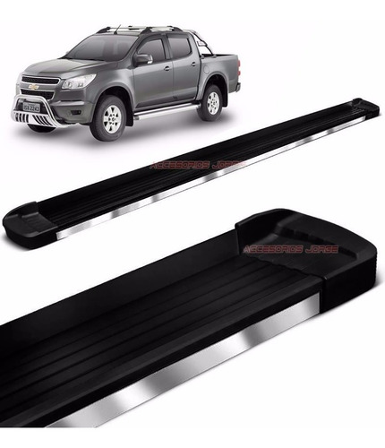 Estribos Aluminio Negro Combinado G3 Bepo Para S10 2013 2019