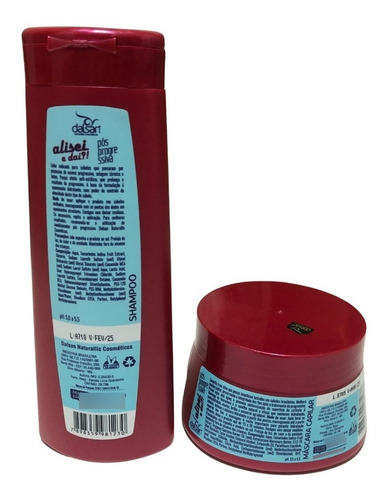 Kit Shampoo E Máscara Alisei, E Daí Dalsan 2x300ml Pós Quim
