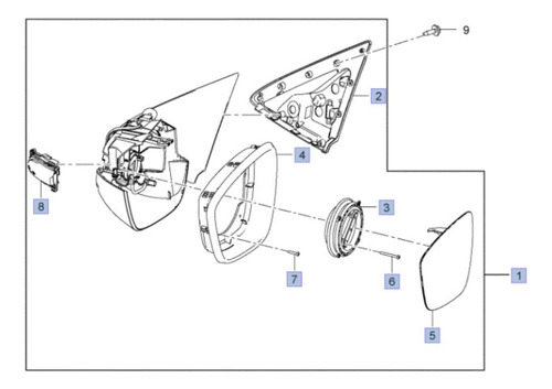 Espejo Derecho Tracker Con P/c Y Sensor Chevrolet Original