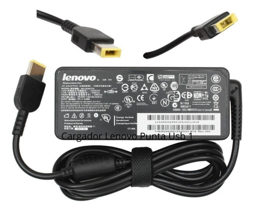 Cargador Laptop Lenovo 20v 3.25a Punta Usb 100% Nuevo Garant