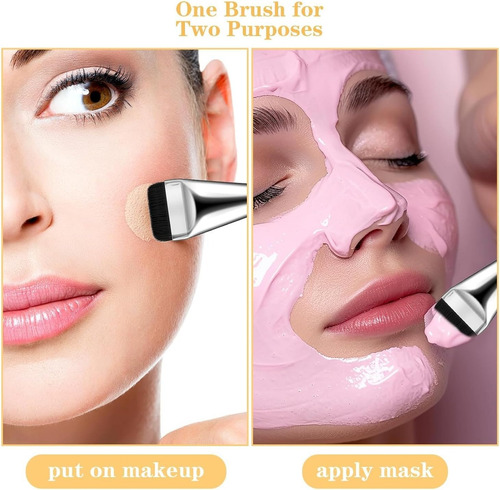 4 Brochas Plana De Maquillaje Faciales Para Base Corrector