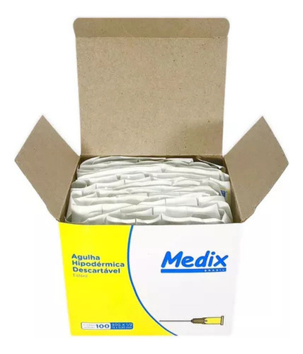Agulha Hipodermica Aplicação Incisões Estéril 13x0,30g Medix Capacidade Em Volume 13 Cc