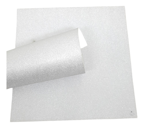 Kit Papel Glitter Offset 180grs 30cm Scrap Prata 2 Unidades