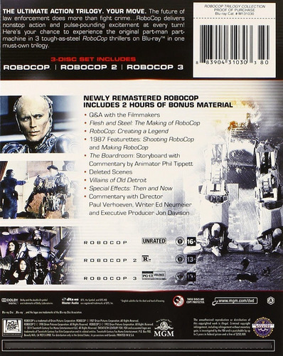 Robocop Trilogy Collection Bluray Audio Español Latino