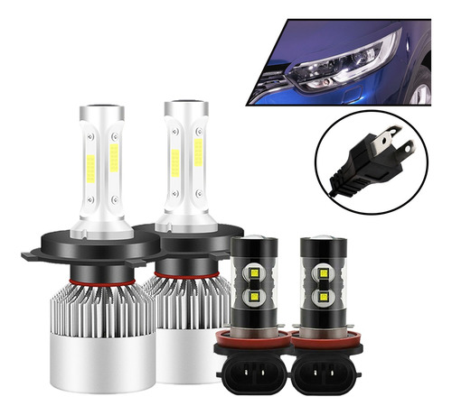 Kit De Focos Led 8000lm Luz Alta/baja/niebla Para Renault