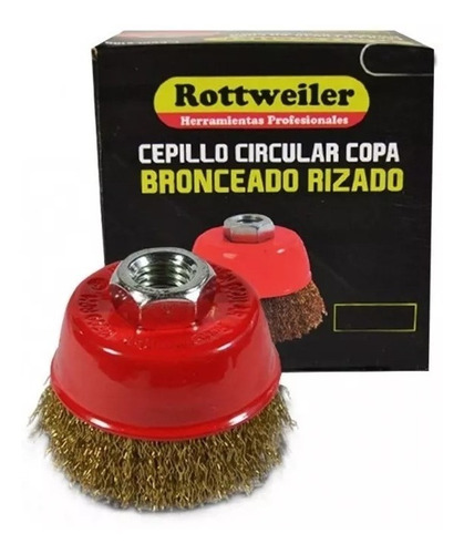 Cepillo Rottweiler Evol5100 Copa Bronceado Rizado 60mm