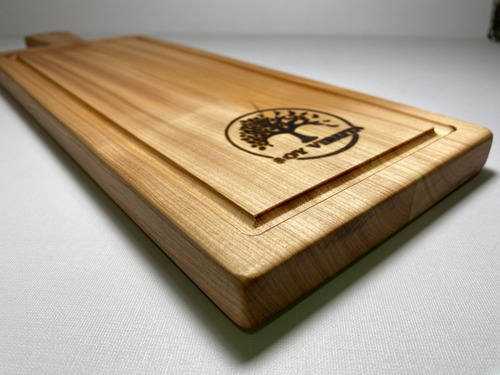 Tabla Aperitivo/parrillera En Madera Lenga 45x15cm Con Mango