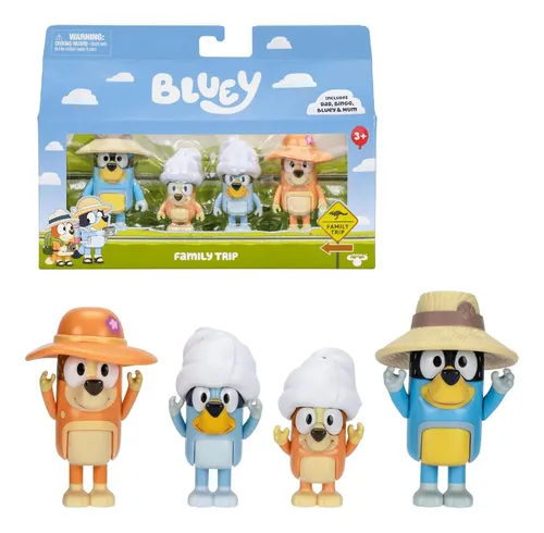 Bluey Pack De 4 Figuras Familia Amigos Colegio De Bluey