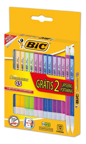 14 X Lapiseira 0.5 Mm Shimmers Cores Sortidas Bic Top