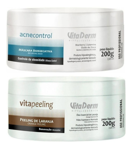 Peeling De Laranja E Mask Biosecativa  Acnecontrol Vitaderm 