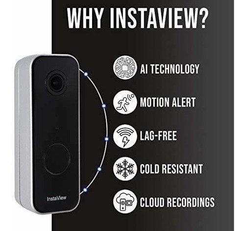 Cámara De Timbre De Video Instaview Con Detector De Mo...