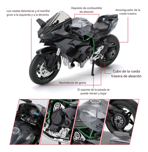 Maisto 1:12 Kawasaki Ninja H2r Motocicleta Juguete Carros