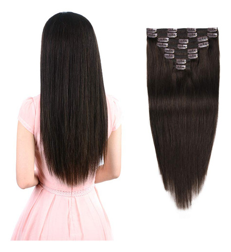 Extensiones De Pelo Humano Real Tipo Remy Con Clip, 8 Piezas