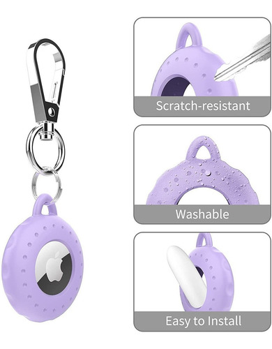 Imagen 3 de 8 de Paquete De 3 Fundas De Silicona Con Llavero Para Airtags