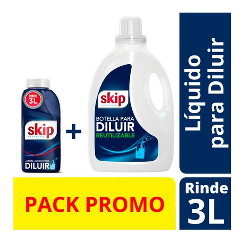 Jabon Liquido Skip Fibercare Diluir X 500 Ml + Botella 3 Lt