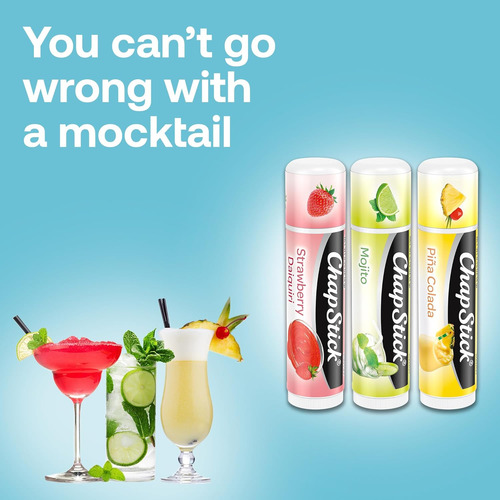 Chapstick Mocktail Mojito, Strawberry Daiquiri, Piña Colada