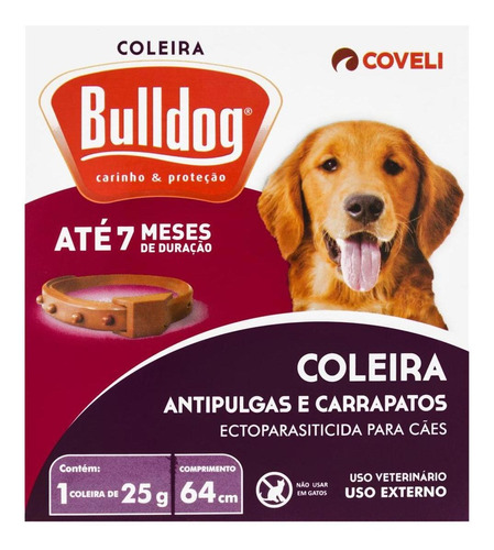 Coleira Antipulgas E Carrapatos Coveli Para Bulldog 25g