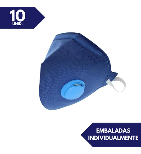 Kit C/ 10 Máscara Descartavel Pff2(s) C/ Valvula Brpro Br210