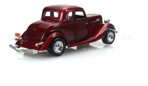 Ford Coupe 1934 Coleccionable Qp Motormax 73217 Escala 1/24 Color Vinotinto