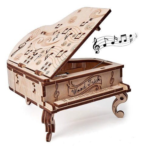Toy Piano Music Box Moonlight Sonata, Wooden Musical Pi...