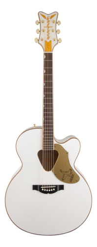 Guitarra acústica Gretsch Acoustic Collection G5022C Rancher para diestros blanca brillante