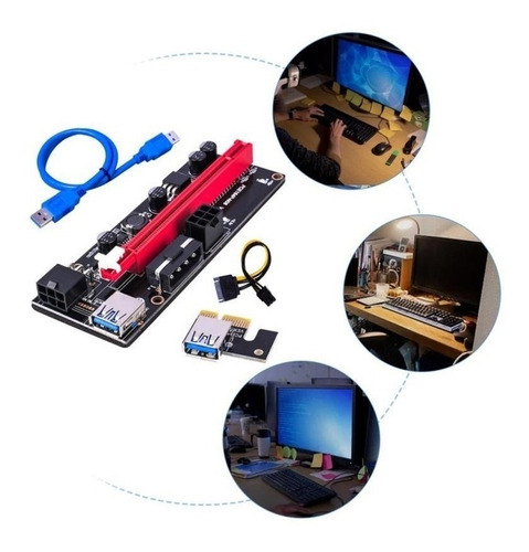 Imagem 5 de 5 de Cabo Riser Pci Express 1x A 16x Pcie Mineração Ver 10.3c