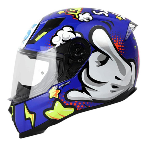 Casco Moto Shaft Integral Sh562 Cartoonist Talla M Azul