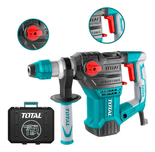 Imagen 2 de 6 de Rotomartillo Industrial Sds Plus 1500w + 5pzas Total Color Verde