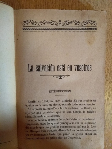 León Tolstoi - La Salvación Está En Vosotros 1° Ed Español