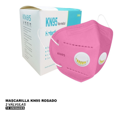 Mascarilla Kn95 Rosado 2 Válvulas - Formato Individual- 10 U