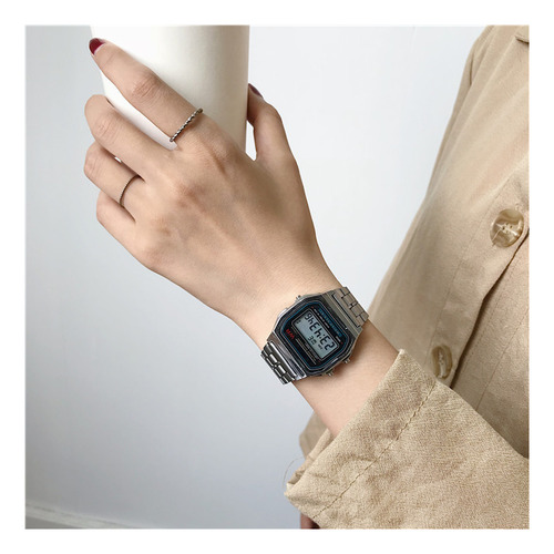 Reloj Estilo Retro A168 Unisex Digital Correa Metal