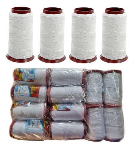 Kit 48 Linha Pipa N10 200 Jardas 183 Metros Algodão Forte