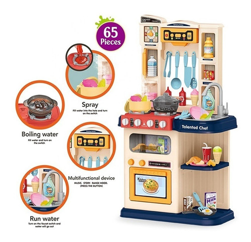 Imagen 3 de 7 de Cocina De Juguete Little Chef Para Niños Luz Sonido Agua