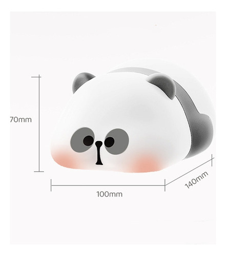 W Lámpara De Silicona Panda Night Light, Lámpara De