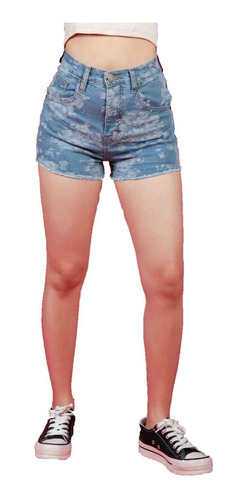 Short Jean Elastizado Denim Flower | Vov Jeans (0241)