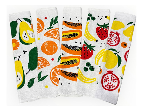 Set X5 Toalla Cocina Frutas 35 X 60 Cms