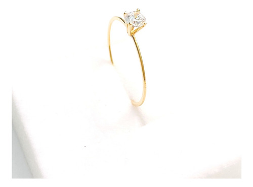 Imagem 3 de 6 de Anel Solitário Ouro18k Zircônia 4mm Linha Economic Full